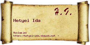 Hetyei Ida névjegykártya