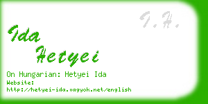 ida hetyei business card